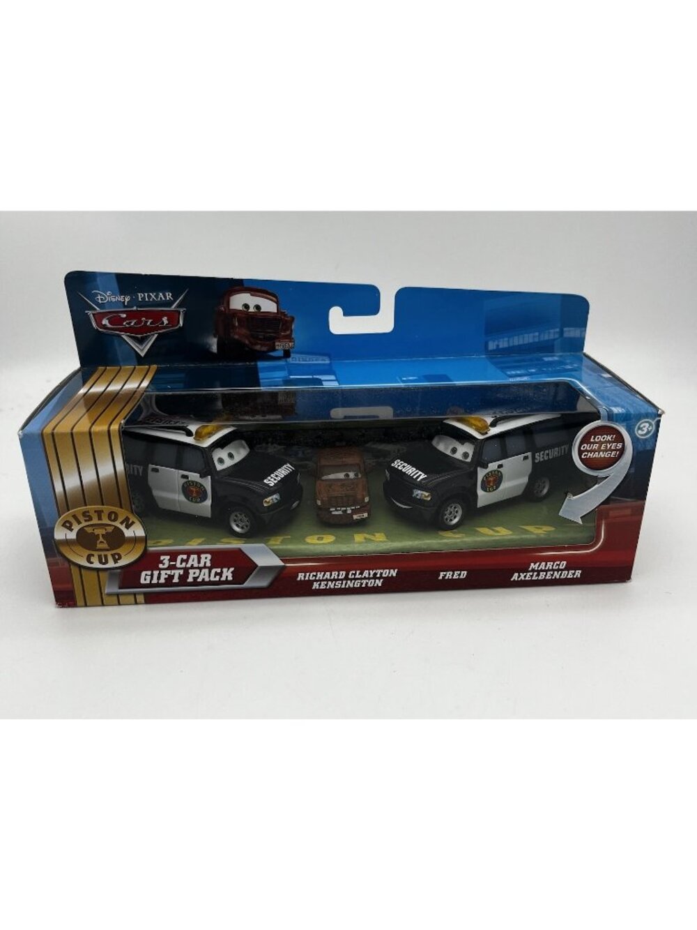 Disney Pixar Cars Piston Cup 3-Car Gift Pack Richard Fred Marco Eyes Change NEW